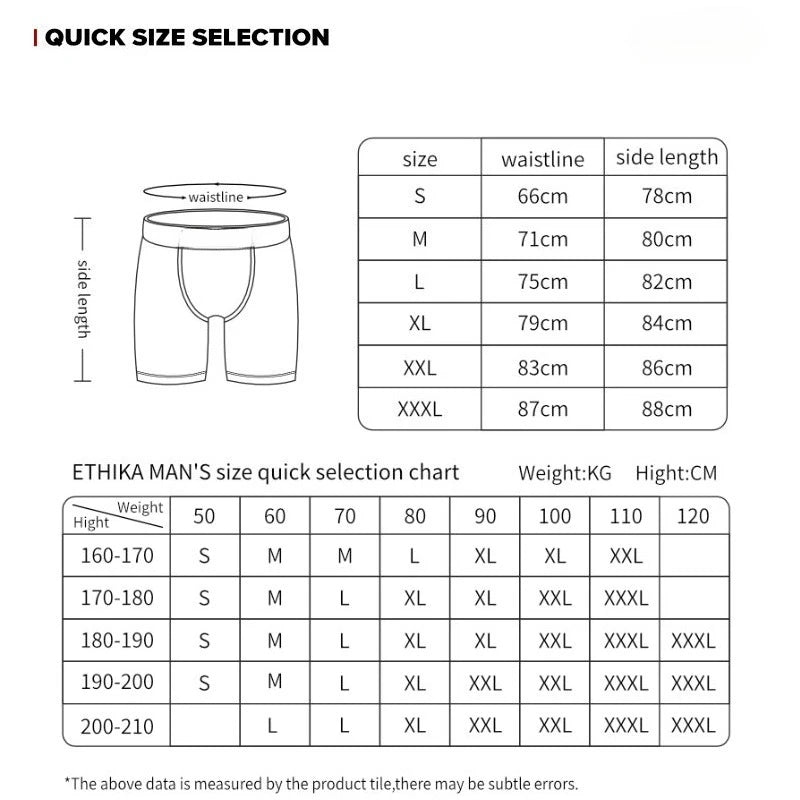 ETHIKA 5Pcs Sexy Men Underwear Breathable Mesh Crotch Mens Underpants Boxers Plus Size Printed Man Panties Men's Boxers Briefs