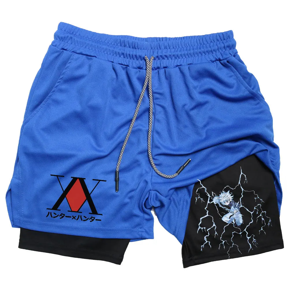 Anime Hunter X Performance Shorts Quick Dry Athletics Running Workout GYM Breathable Summer Compression