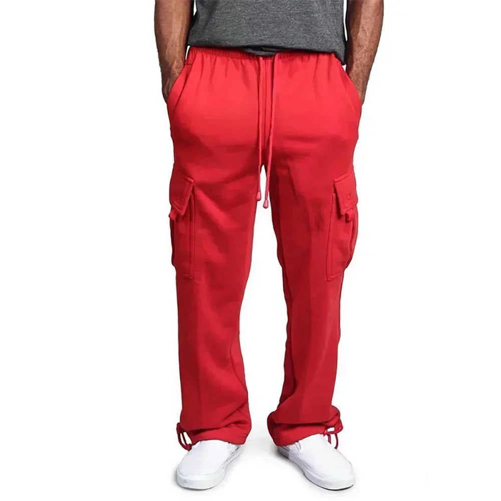 Mens Sweatpants Fit Joggers for Sports and Streetwear Loose Oversized Soft Drawstring Long Pants Men Multi - Pocket Pants