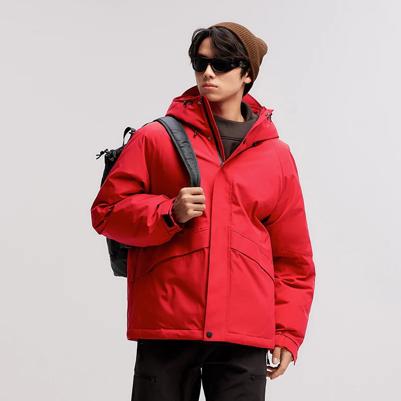 Semir Down Jacket Men Mid-Length 2026 Winter New RainproofStain-ResistantOil-Proof Windproof Loose Hooded Versatile Down Jacket