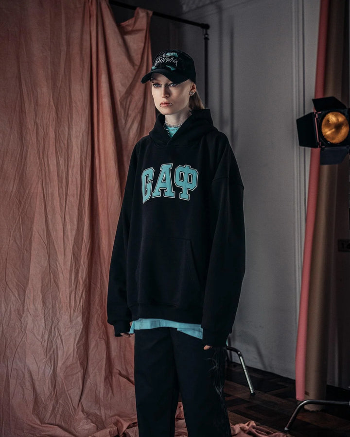 Y2k Gothic Punk Black Letter Printed Pullover Hoodie Men And Women Fashion Harajuku Retro Oversized Long Sleeve Tops - ATFH