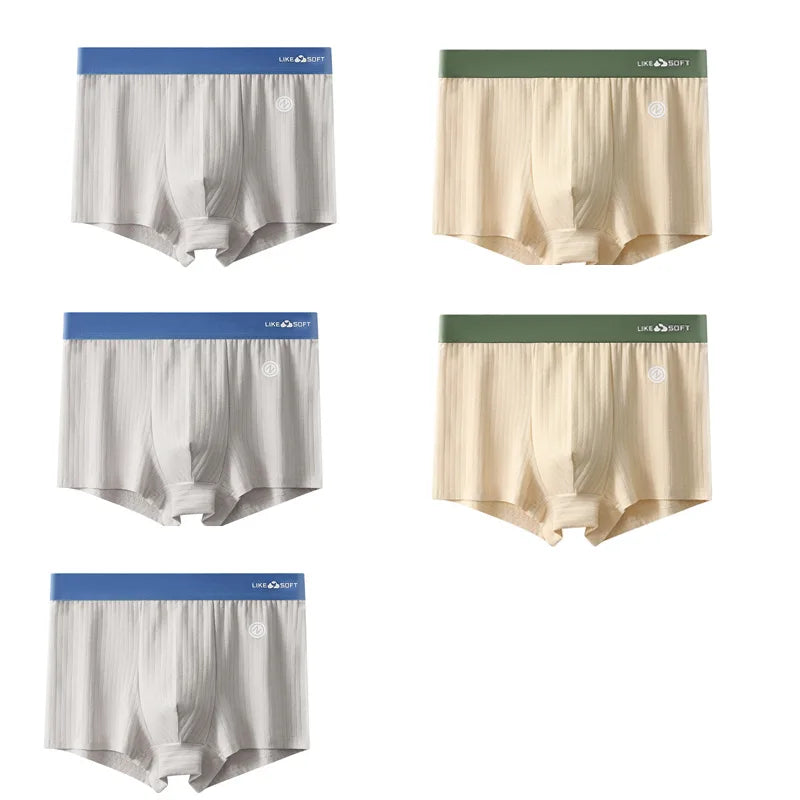 5 Pcs Men's Striped Funny Boxer Shorts Underwear Sexy Underpants Man Male Homme U Convex Shorts Lingerie Boxershorts  Panties
