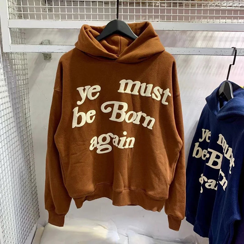 23FW Classic Foam Logo Ye Must Be Born Again Hoodie Men Women Best Quality Oversize Kanye West CPFM.XYZ Sweatshirts Multicolor - ATFH