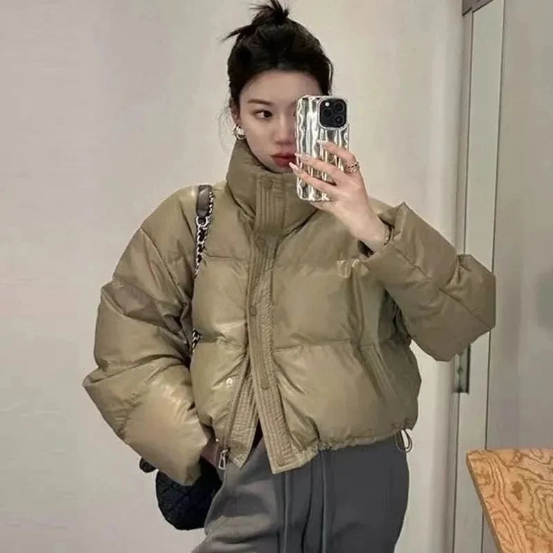 Women's Winter Oversize Jacket New Down Cotton Padded Coat Female Loose Casual Overcoat Female Fashion Short Parkas ATFH