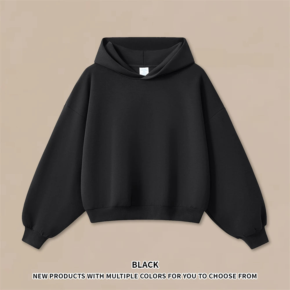 ZODF Trendy Winter 350gsm Solid Fleece Hooded Hoodies For Man Unisex Boxyfit Solid Warm Pullovers Brand Clothing HY0038