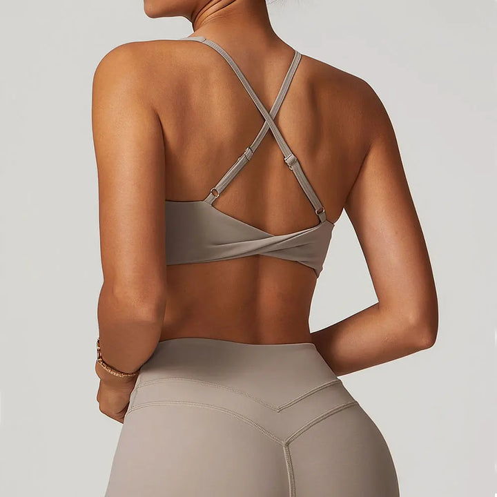 mikeyoga Women Sports Bra Gym Push Up Bra Running Bralette Yoga Top Stretch Underwear Workout Fitness Tank Top Women Sports Vest - ATFH