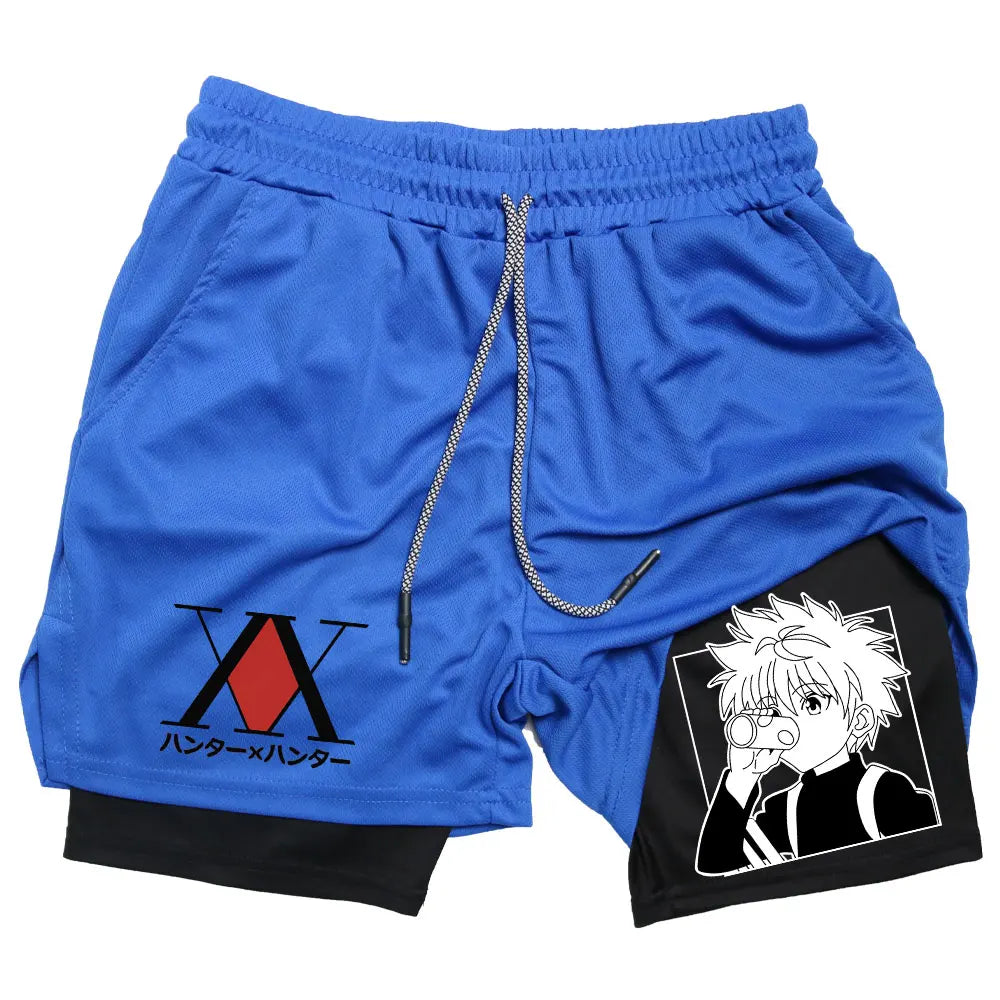 Anime Hunter X Performance Shorts Quick Dry Athletics Running Workout GYM Breathable Summer Compression