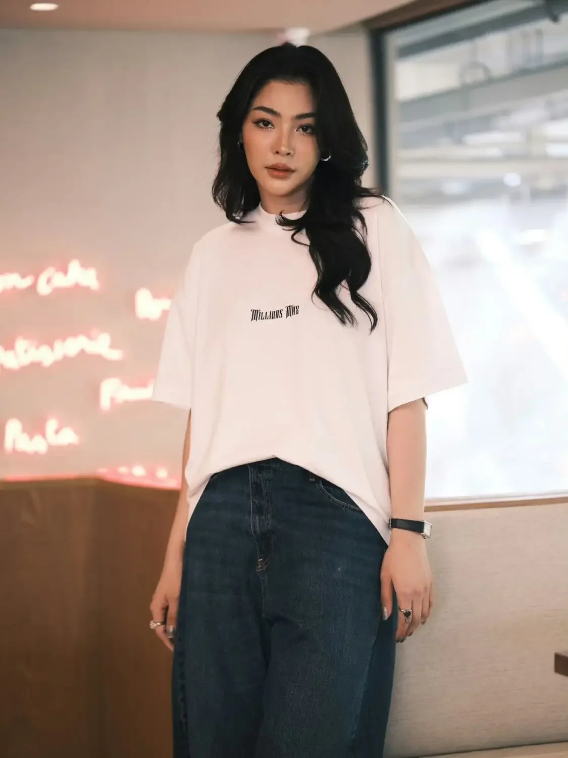 Love Filling Blank FayeYoko Faye Mali T-shirt Millionsmax Letter Printed Short Sleeved T-shirt Made of Pure Cotton Breathable - ATFH