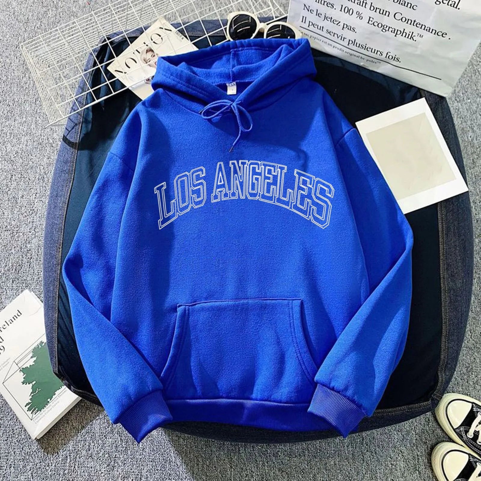 Letter Print Hooded Women'S Sweatshirt Stylish Oversized Pullover Tops Long Sleeved Casual Hooded Sweatshirt Sweatsuits Femme - ATFH