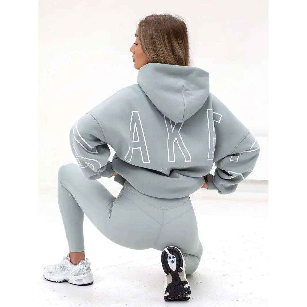 European American Fashion Printed Hooded Hip Hop Sweatshirt 2025 New Cross Border Thickened Versatile Long-sleeved Loose Clothes - ATFH