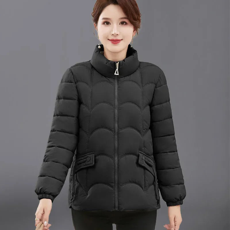 Down Cotton-Padded Jacket Women's Short Overcoat Winter New Fashion Thick Warm Parka Coat Loose Chic Cotton-Padded Jacket ATFH