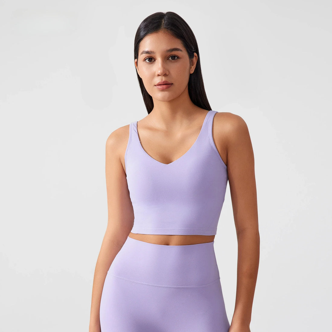 Sports Bra for Women Yoga Top Fixed Chest Pad Gym Vest Shock-proof Workout Tops Yoga Clothes U-shaped Back Fitness Crop Top - ATFH
