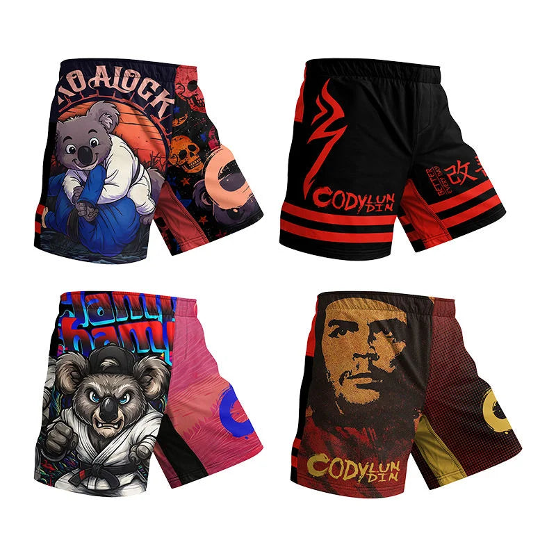 MMA Muay Thai Shorts Men Fighting Training Brazilian Jiu Jitsu Boxing Spandex/Polyester Stretch Durable Light Weight Short Pant
