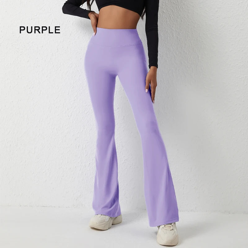 DIAS FIT JOY Peach flared pants for women's yoga high waisted and hip lifting tight pants wide leg fitness pants quick drying ATFH