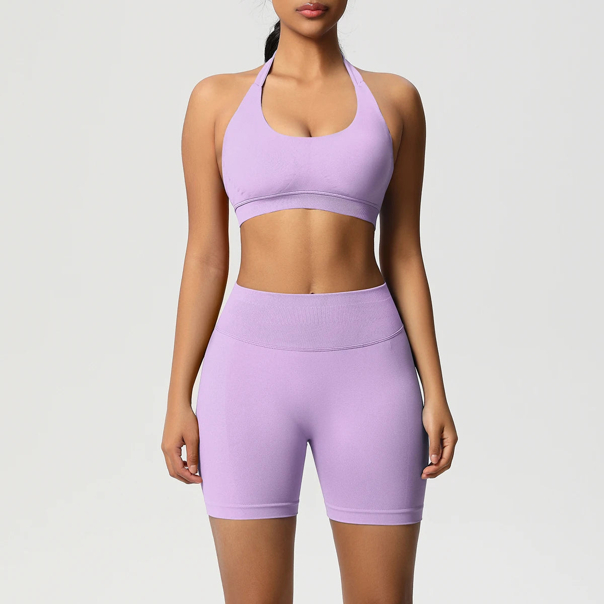 2PCS Sportswear Woman Sports Yoga Set Gym Clothes Yoga Suits For Women Tracksuits Sports Shorts Crossover Bra Gym Leggings - ATFH