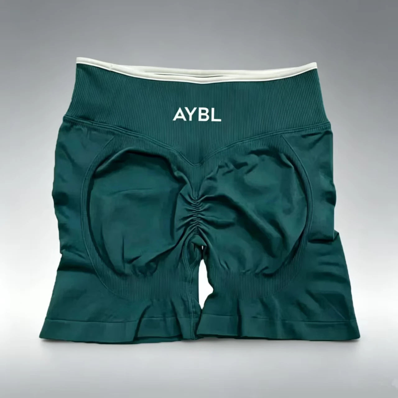 Short De Sport Blanc Sans Couture Pour Femme  Taille Haute, Effet Push-up, Ldéal Pour Le Yoga Et La Course A Pied