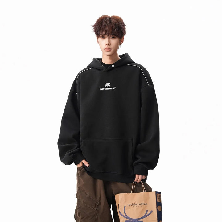 Hooded Sweater for Men and Women Autumn and Winter Trendy Brand Ruffian Handsome Loose Casual Coat Tide - ATFH