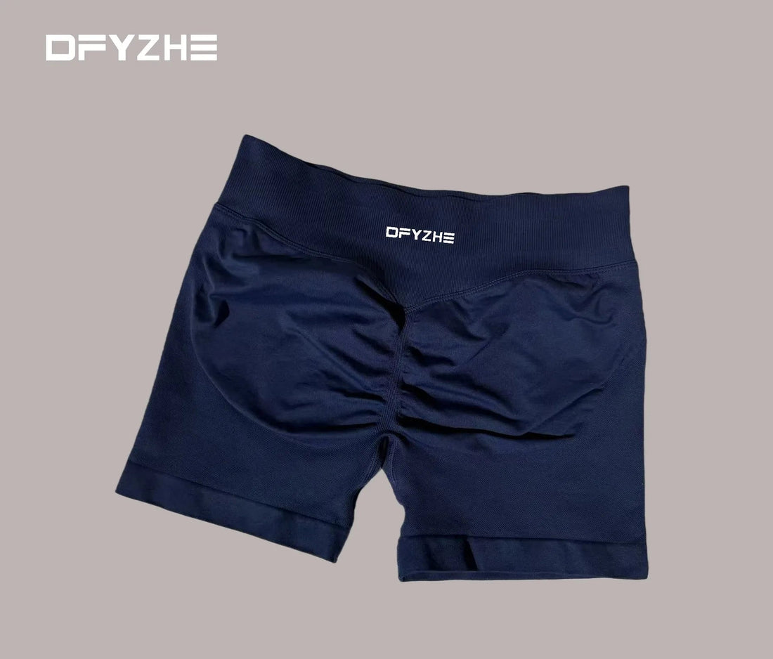 DFYZHE Women's Impact Shorts 4.5" – Seamless High Waist Ribbed Workout Shorts for Yoga Cycling & Fitness Tahsi Fashion House