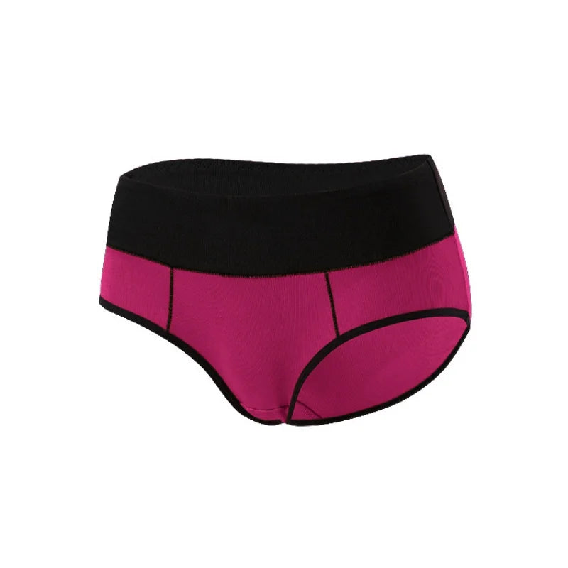 CINOON Women's Mid Waist Briefs Color Block Stretchy Double Layer Crotch Breathable Panties Soft No Roll Down Daily Underwear
