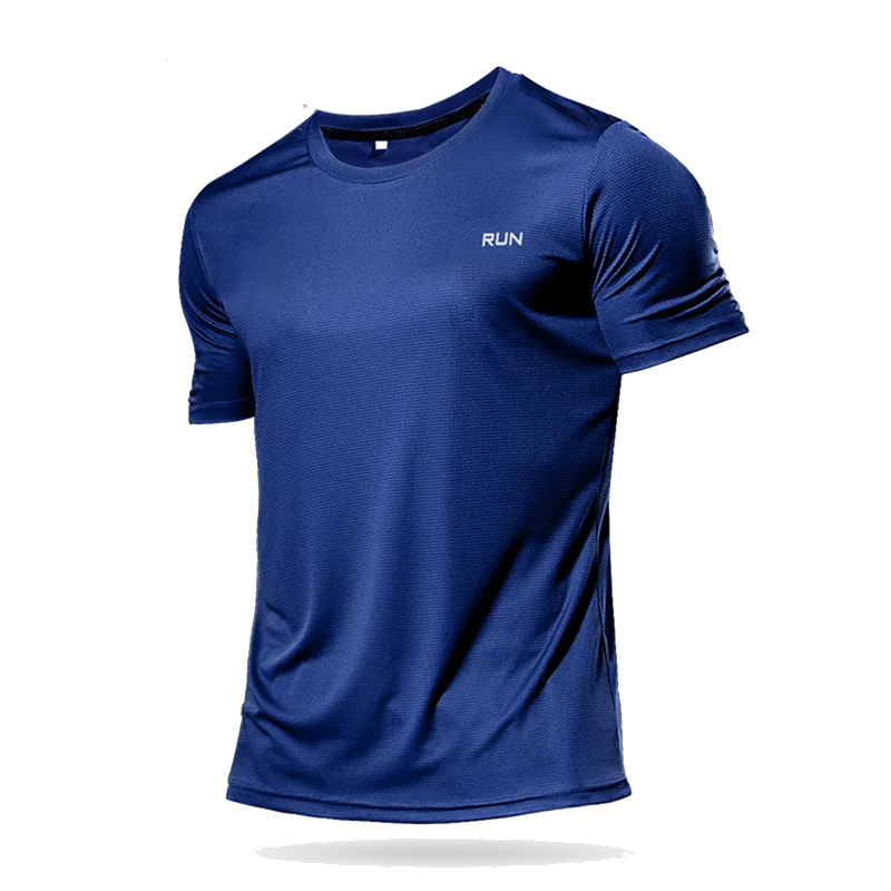 Men's Quick Dry Short Sleeve T-Shirt Moisture Wicking round Neck Gym Running Sport Shirt Lightweight Training Exercise Top