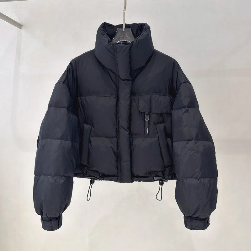 Cotton Padded women's Short Style 2025 New Korean Version Stand Up Collar, Simple and Thick, Small  Stylish Bread Jacket, Popula