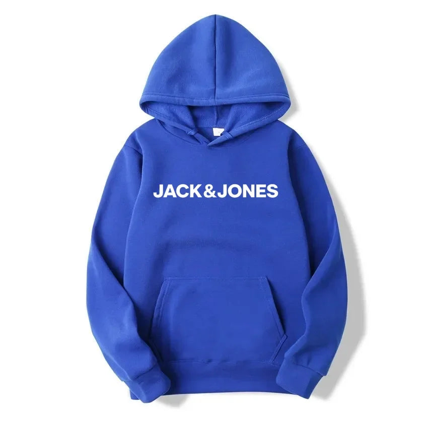 Jack & Jones Men's and Women's Hooded Sweatshirts, Fashionable Loose and Casual, Comfortable Printed Sportswear, Streetwear - ATFH