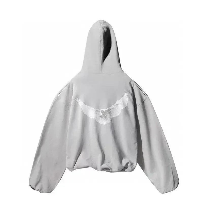 Double Layer Heavy Fabric YZY Kanye West Hoodie Men Women 1:1 Best Quality Dove Print Season 6 Oversized Pullover - ATFH