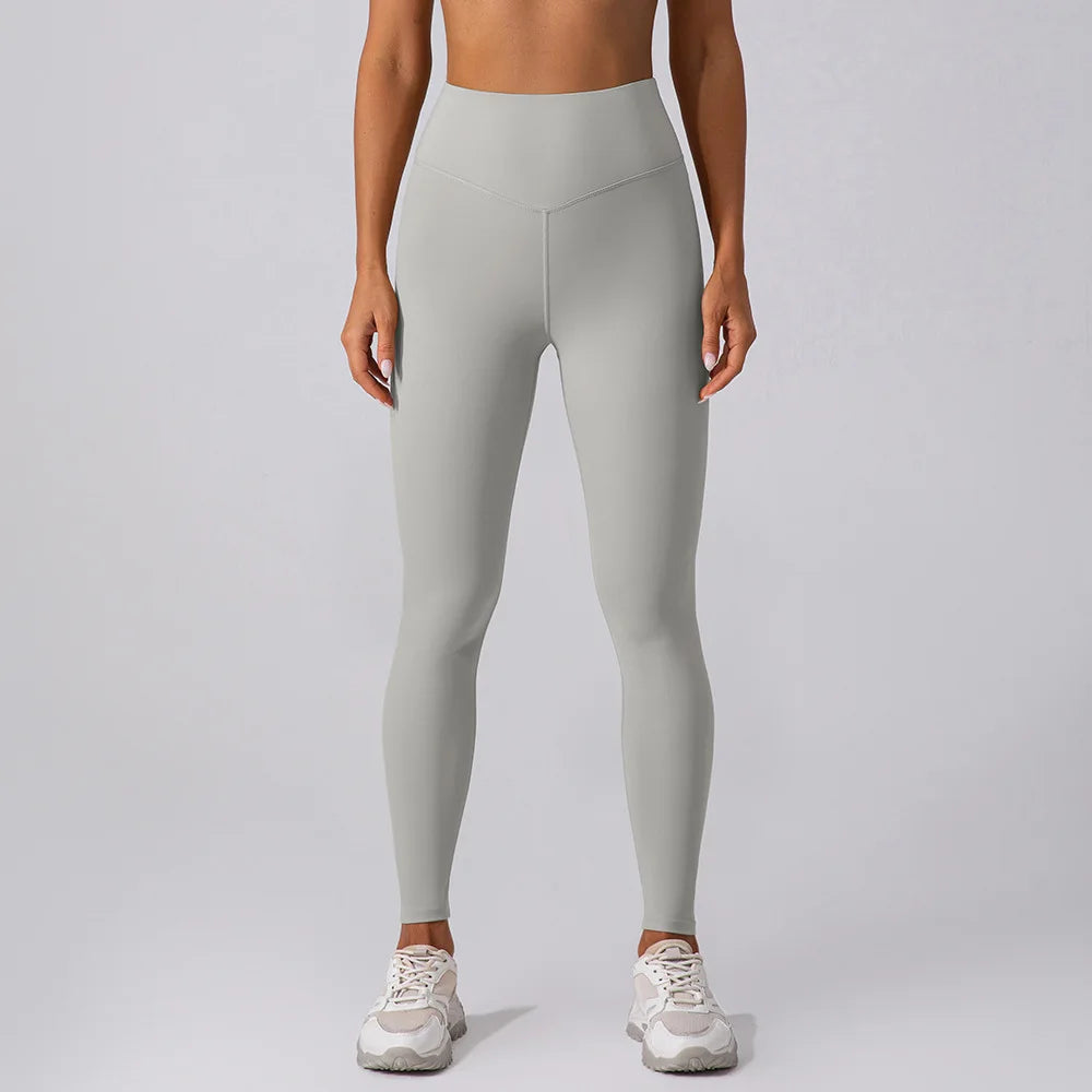 Elastic High Waist Leggings Women Solid Tights Push Up Butt Lift Fitness Yoga Pants Women's Fashion Skinnly Gym Sports Leggings - ATFH
