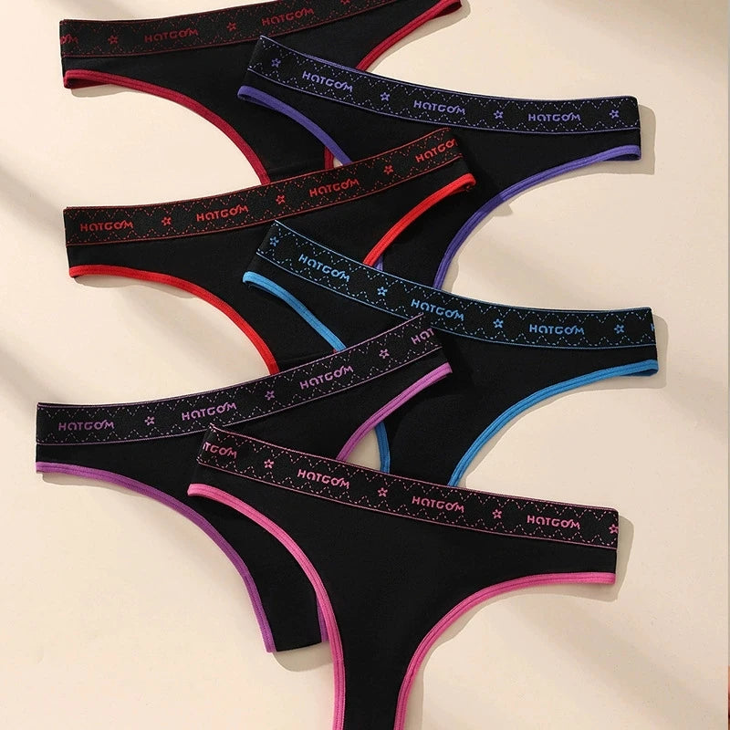 6Pcs/Set Sexy Women Thongs Low Waist Underwear Panties Girls Briefs Cotton G-String Breathable Ladies Panty Female Lingerie XS-L