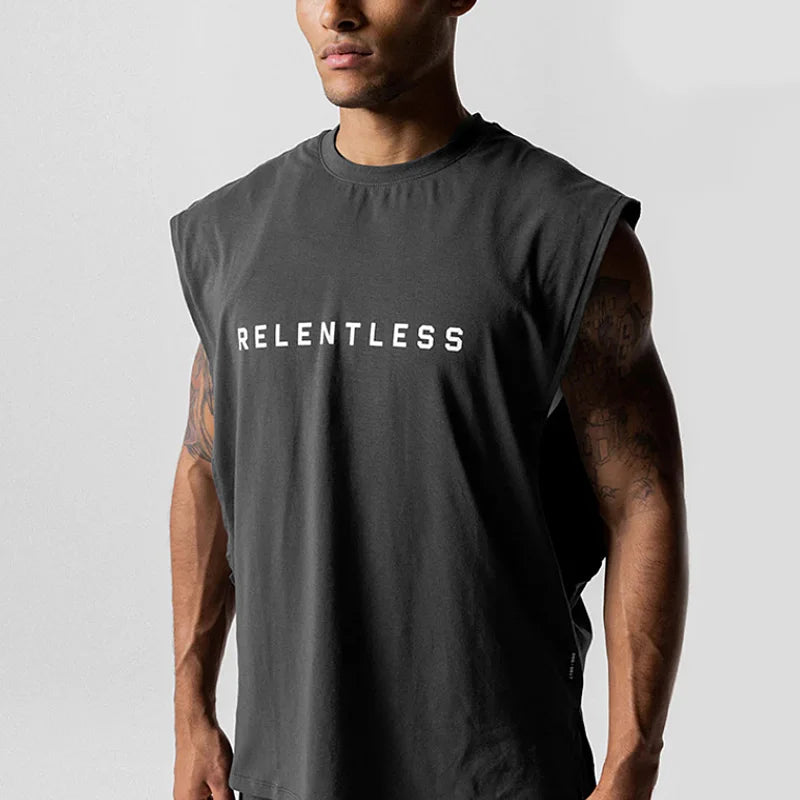 Mens Cotton Bodybuilding Tank Tops Gym Fitness Sleeveless Shirt Male Stringer Singlet Summer Casual Printed Undershirt Vest