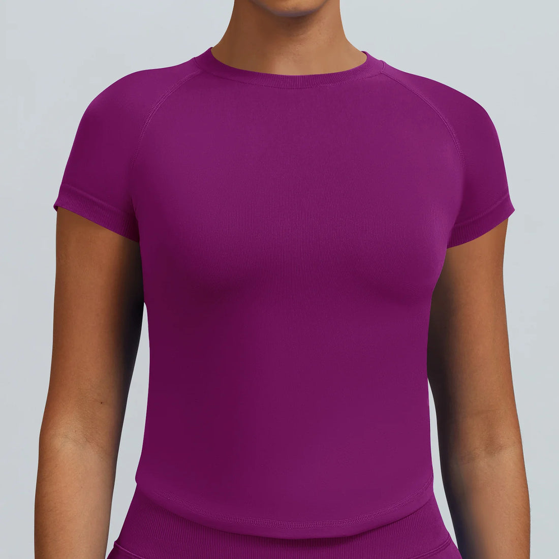 Yoga Short Sleeve Top Women Workout Gym Crop Top Light Weight Yoga Top Workout Shirt Longline Sports Stretchy Shirts - ATFH