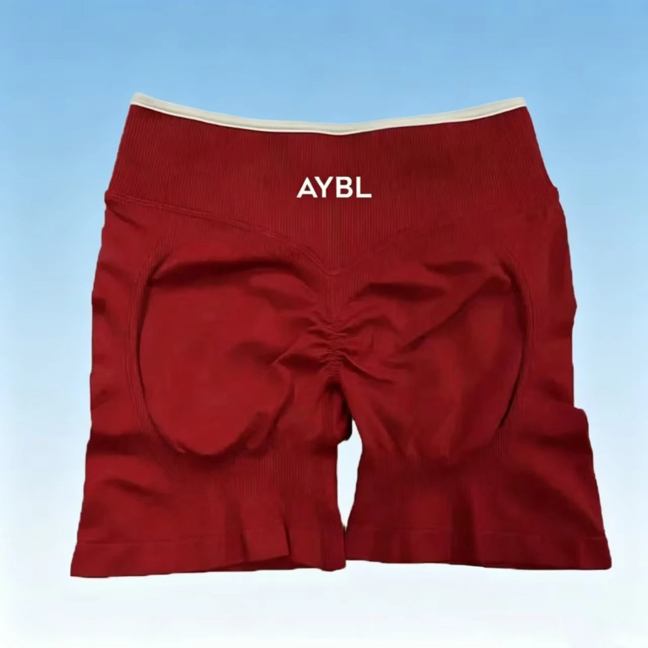 Short De Sport Blanc Sans Couture Pour Femme  Taille Haute, Effet Push-up, Ldéal Pour Le Yoga Et La Course A Pied