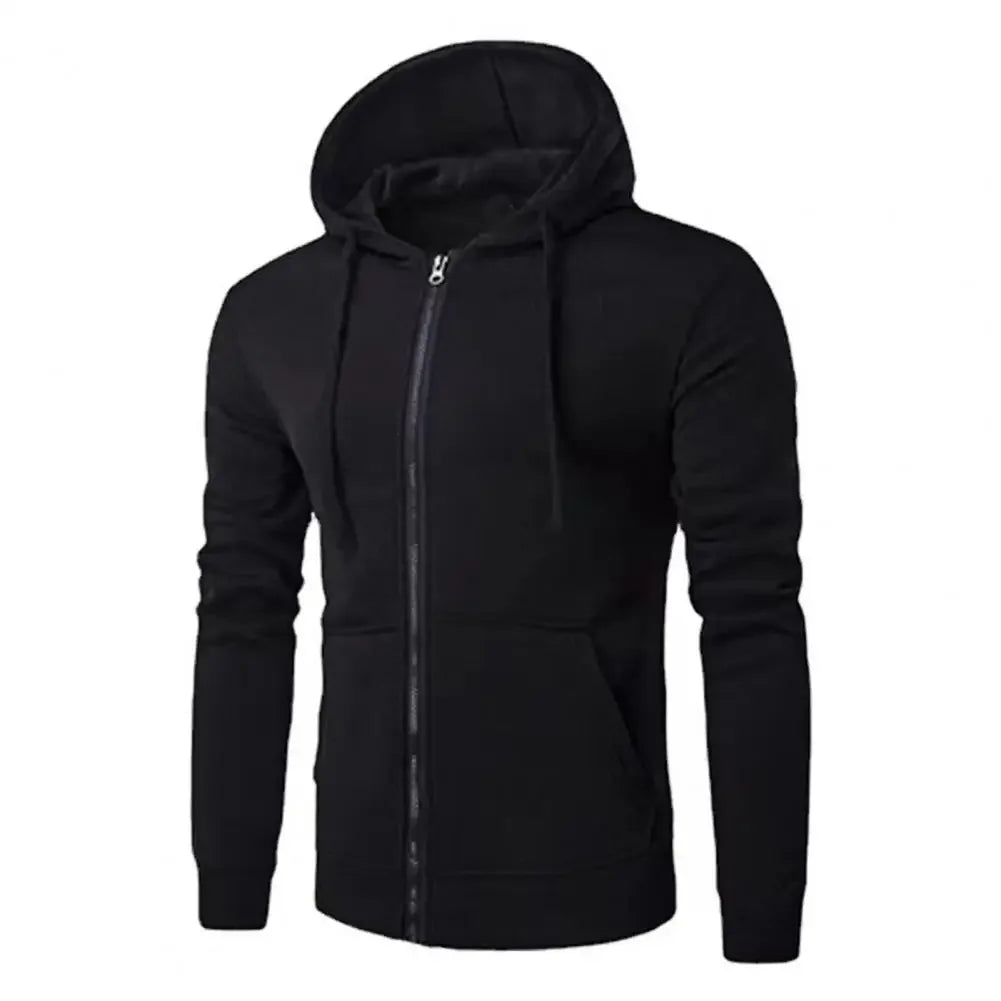 Men's Fashion Fleece Loose Casual Zipper Hoodie Suitable for Spring and Autumn Wear - ATFH