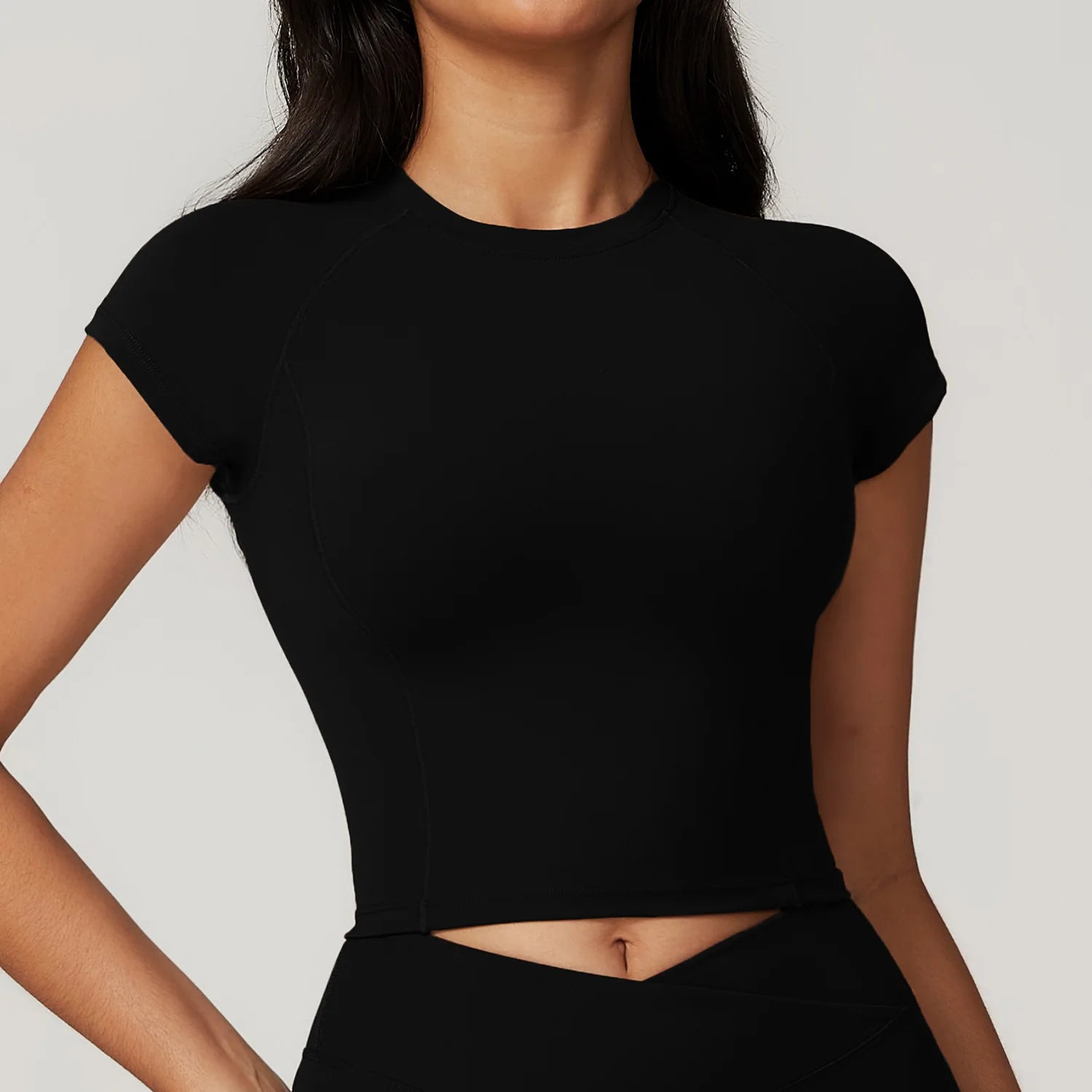 Sexy Sports T-shirts Women Yoga Short Sleeved Tight Running Fitness Breathable Fitness T-shirt Gym Tops Push Up Workout Clothes - ATFH