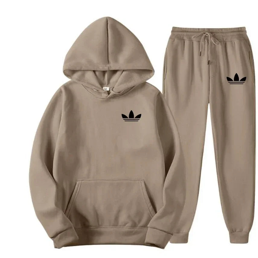 2025 New Men's Fashion Casual Tracksuits Outdoor Jogging Hooded Sets Sports Luxury Hoodie + Pants Suit Clothing - ATFH