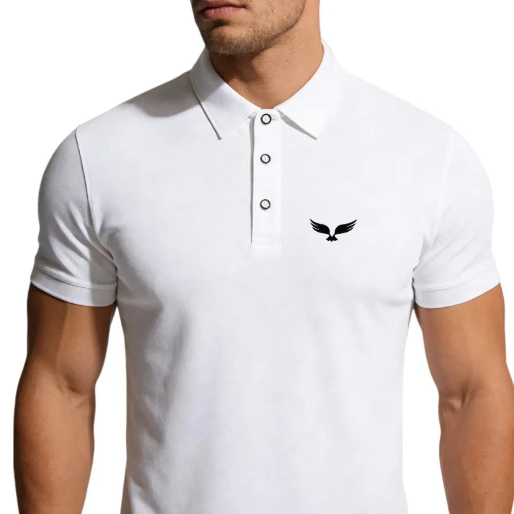 Men's and women's polo shirt - collar short sleeved premium fit design, suitable for daily travel and business style,