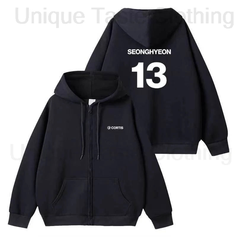 CORTIS Zipper Hoodies Kpop Fashion  MARTIN JAMES JUHOON SEONGHYEON KEONHO Letter Print Sweatshirt Women Men Autumn Hoodie Coat - ATFH