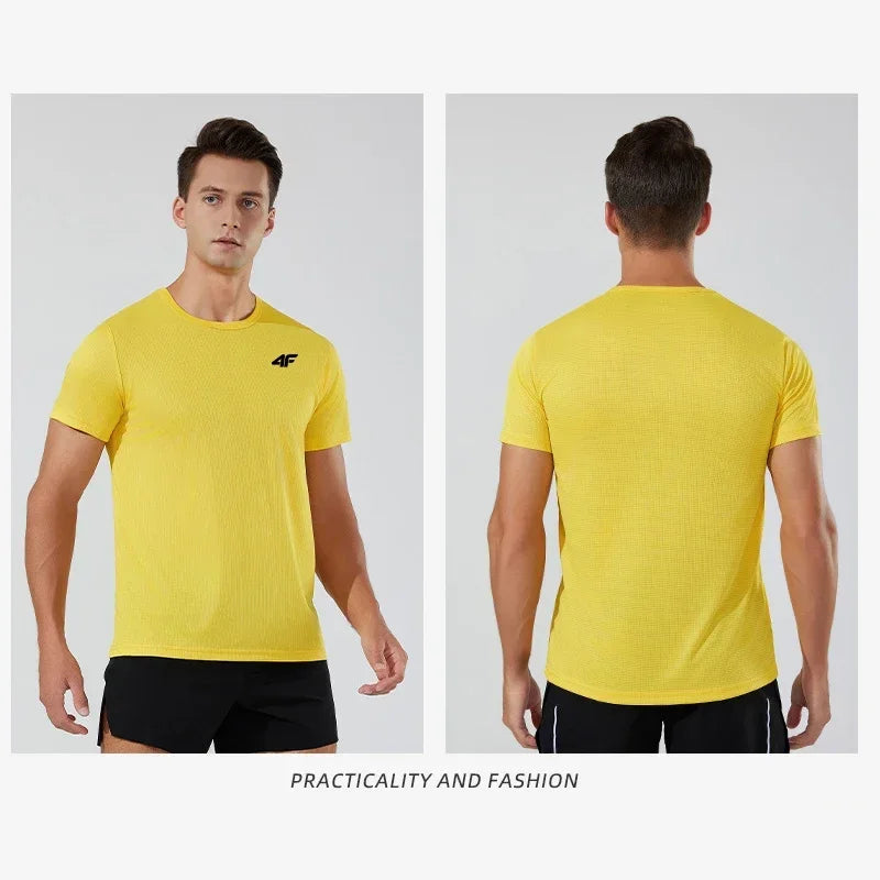 Summer New Sport Gym t Shirt Men Quick Dry Running Bodybuilding Shirts Men Quality Breathable Short Sleeve Fitness Tops Jersey