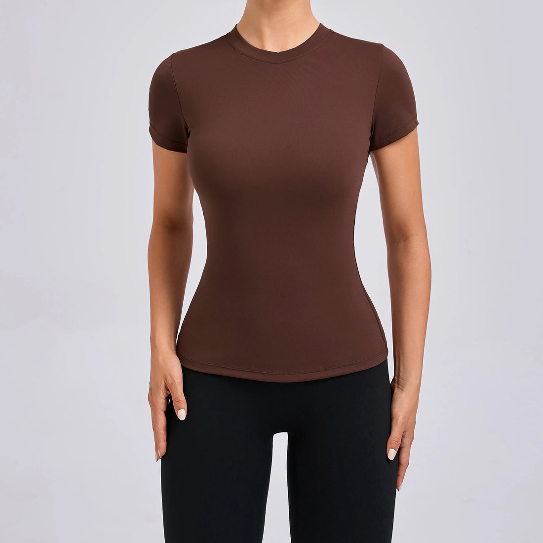 Women Top Yoga Shirts Quick Dry Running Tops Tights Push Up Workout Gym Clothes Short Sleeve Fitness Sports T-Shirts - ATFH