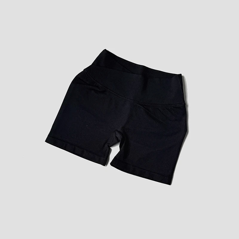 Summer High Waisted Training Workout Shorts Seamless Cross Waist Sexy Running Fitness Short Pants Solid Color Gym Leggings Tahsi Fashion House