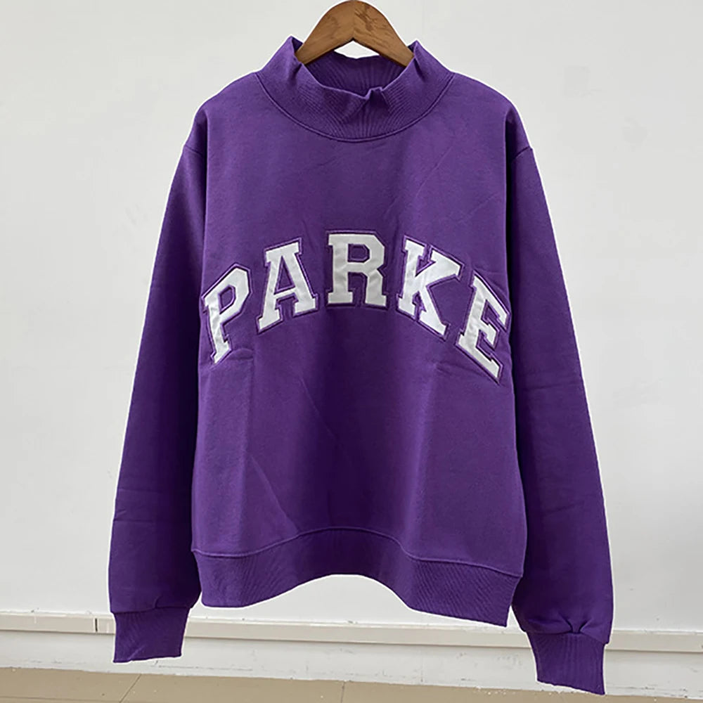 Rowan AAPKY036 Women O-Neck Long Sleeve Female Pullover Letter Embroidery Sweatshirts Vintage Casual Sports Lady Top 2026 - ATFH