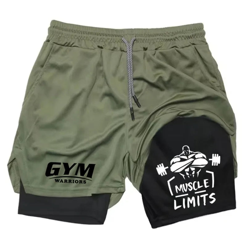 2-in-1 Men's Performance Shorts New Sports Quick Drying with Pocket Comprehensive Summer Gym Fitness Running Short wx193