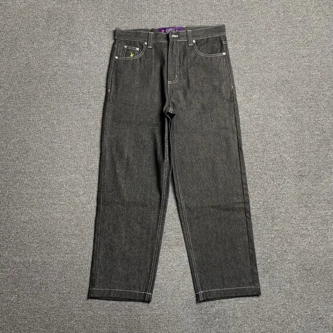 New Always Jeans High quality Printed Embroidery Straight Jeans Black Pants Men Jeans Printing Trend Street Wear AlwaysJeans Men ATFH