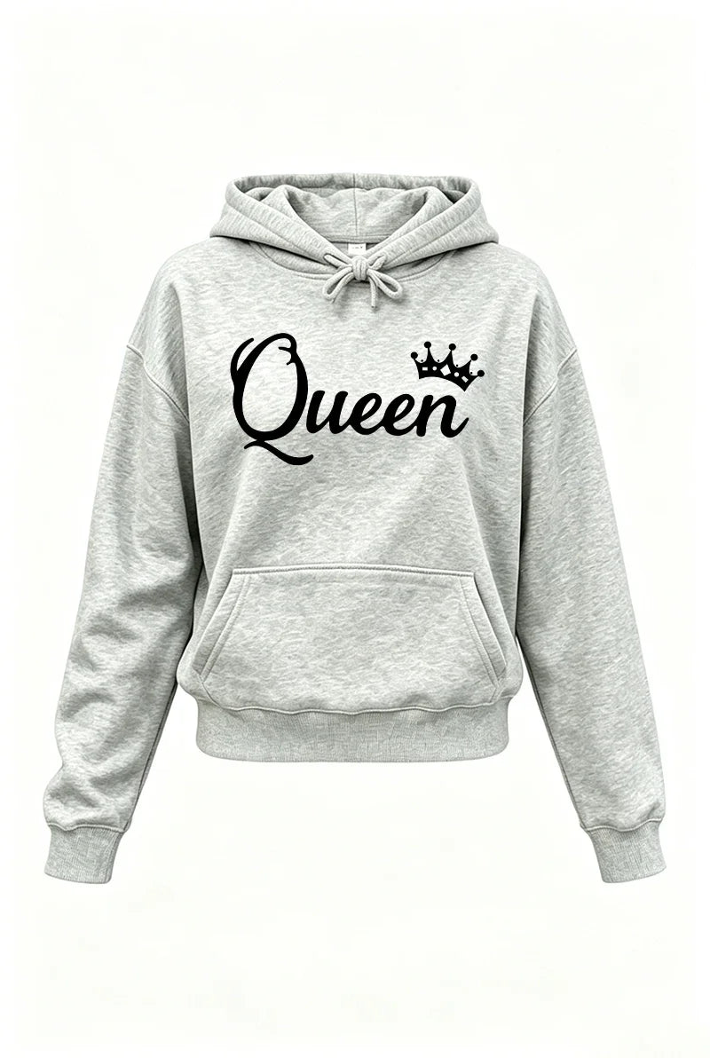 Queen Printing Autumn Winter Women's Outfits Casual Hooded Sweatshirts Outdoors Sports Jogging Clothes 2026 Single Hoodie Pants