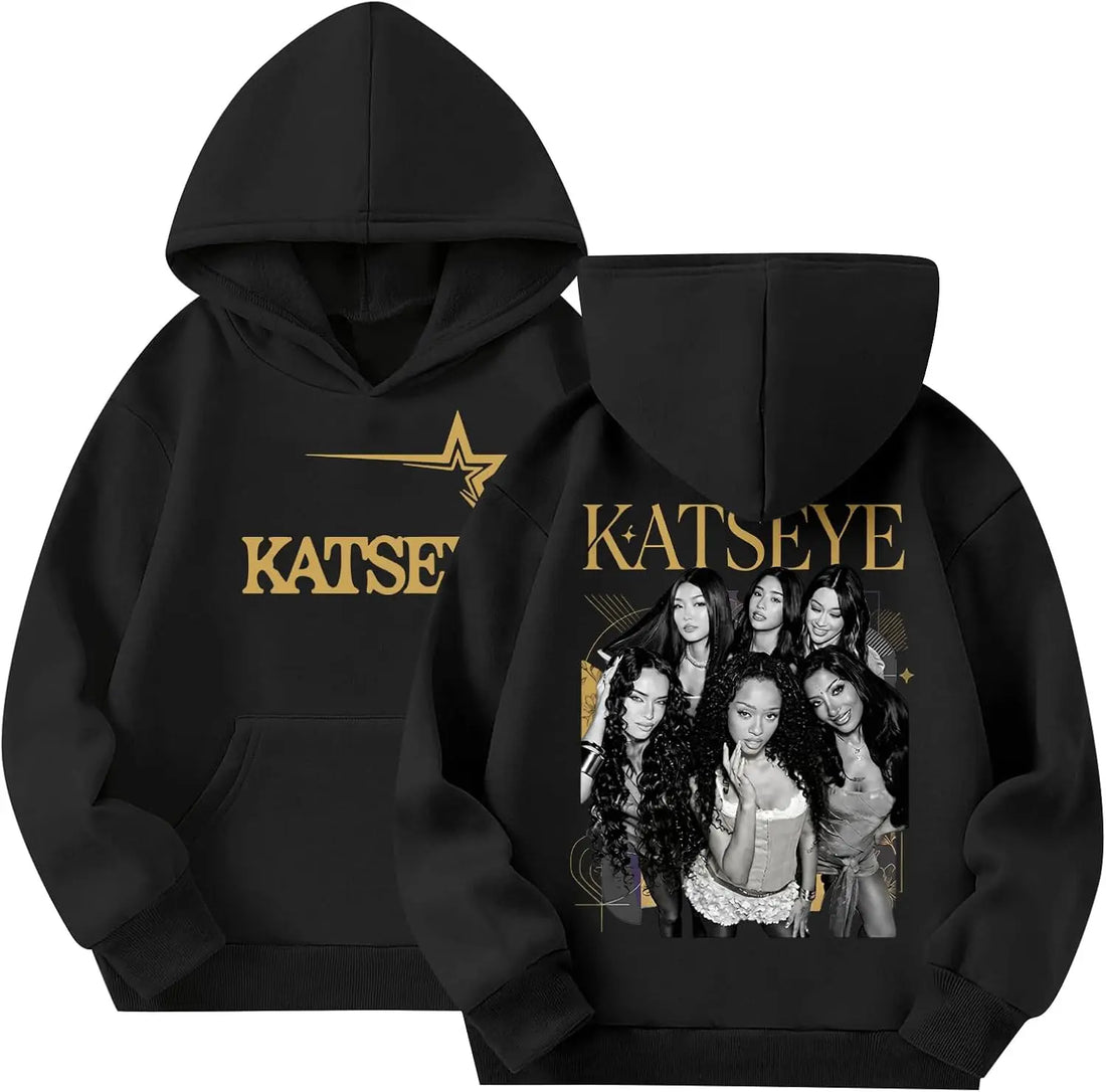 Kids Katseye Hoodies for Girls Katseye Merch Graphic Sweatshirts Long Sleeve Hoodie