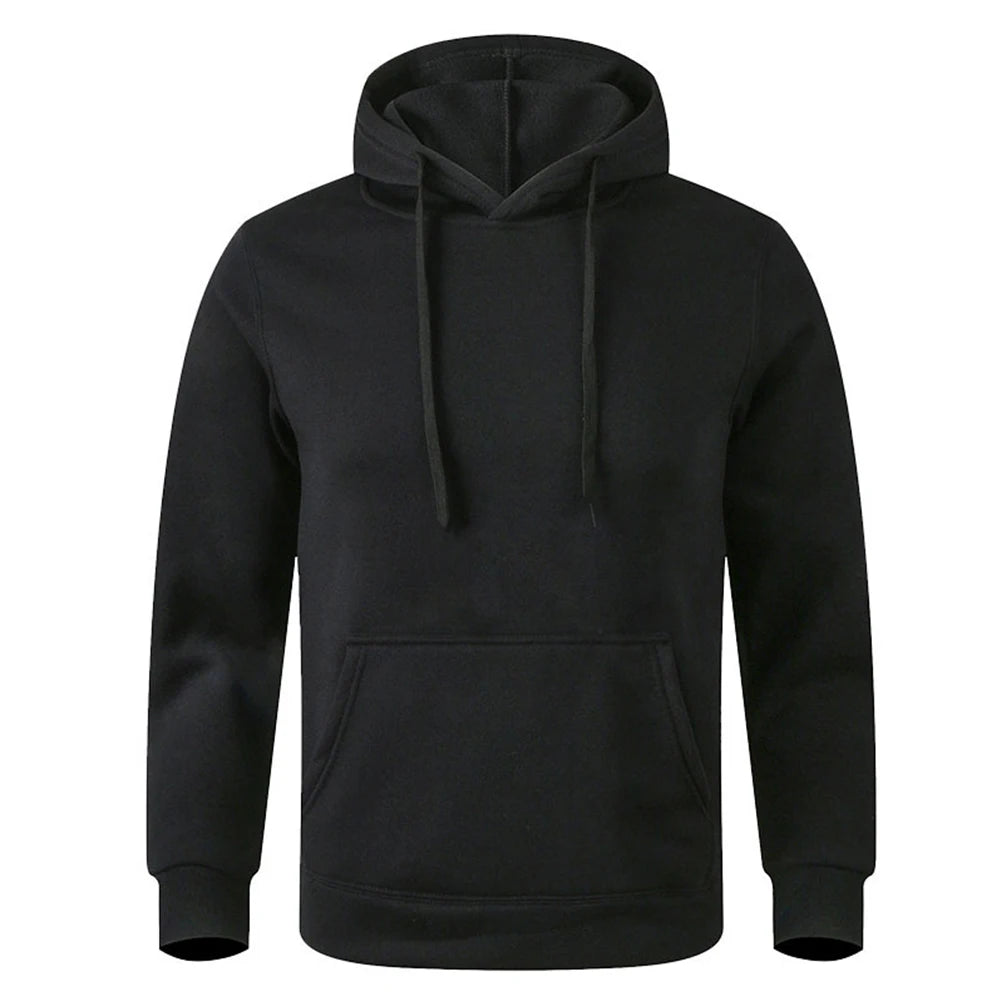 Men's and Women's Warm Sweatshirt Casual Solid Color Streetwear Pullovers Sport Fitness Pocket Hoodies Multi Color - ATFH