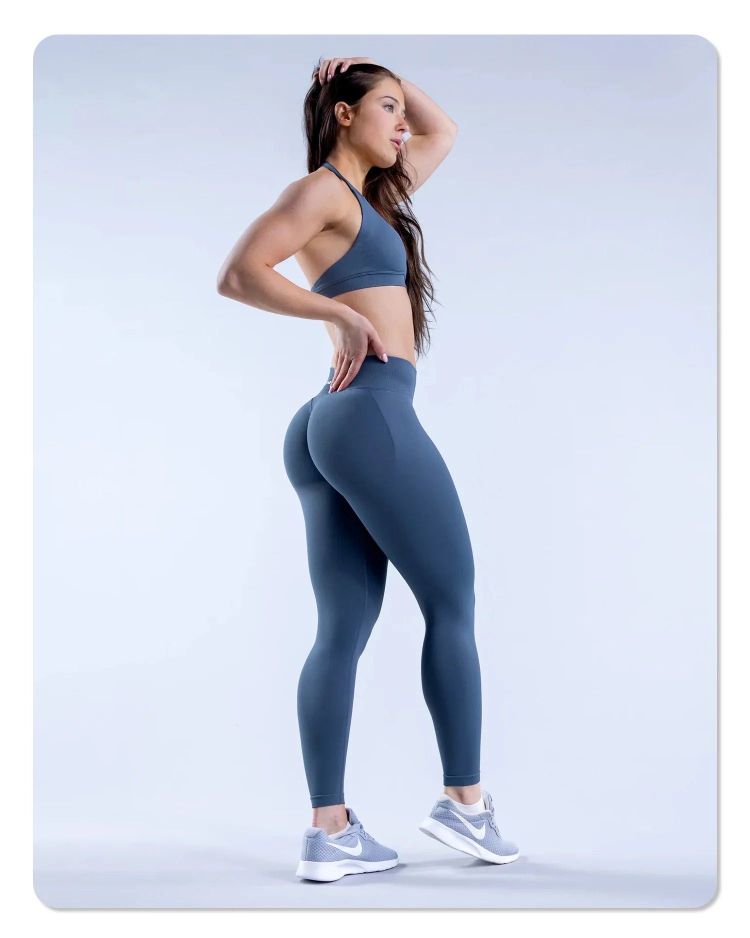 DFEuropean and American Cross-Border Seamless Yoga Set for Women, Halter Neck, Beautiful Back, Sports Bra, High Waist, Hip-Lifti - ATFH