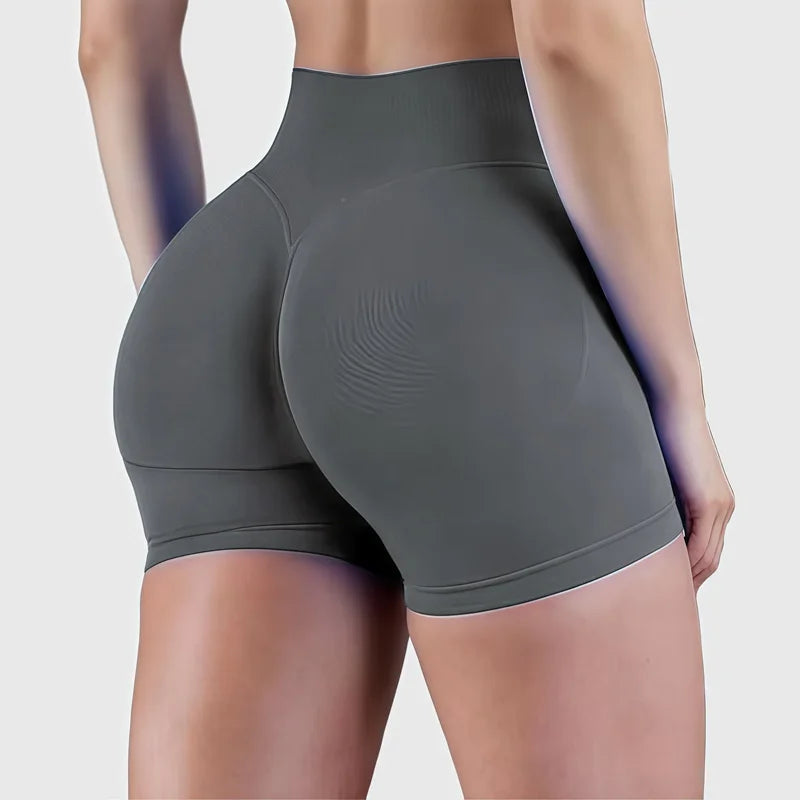 HISTELLO Women Sports Shorts 4.5" Seamless Low Waist Scrunch Bum Butt Lifting Stretch Gym Yoga Workout Fitness Short Leggings Tahsi Fashion House