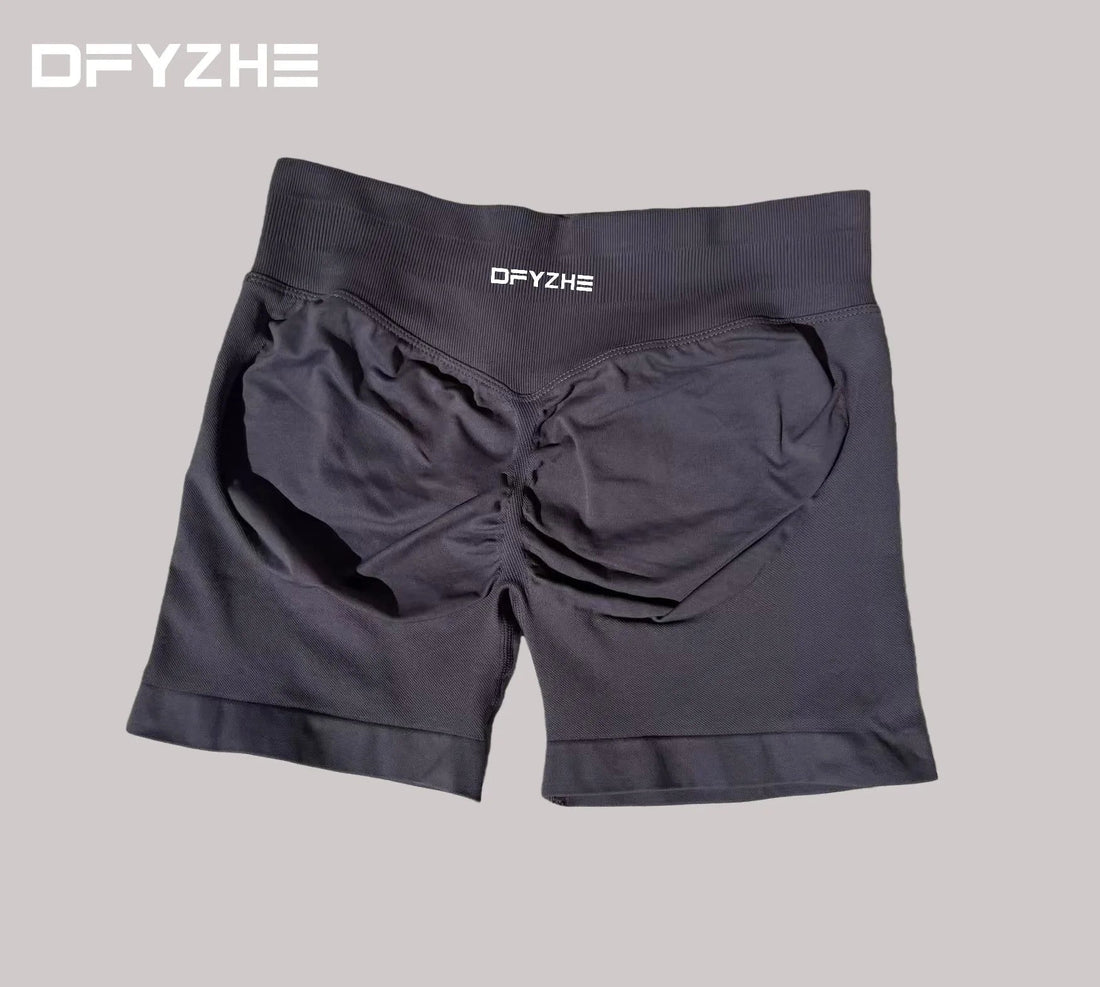 DFYZHE Women's Impact Shorts 4.5" – Seamless High Waist Ribbed Workout Shorts for Yoga Cycling & Fitness Tahsi Fashion House
