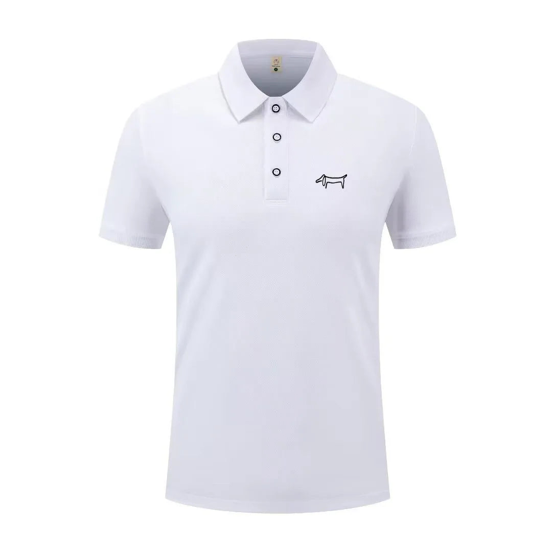 High end luxury men's new T-shirt collar button letter print European style summer hot selling casual sports men's clothing